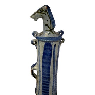 20th Century Scandinavian Style Pottery Vessel (Still Bank) With Horse Head For Sale