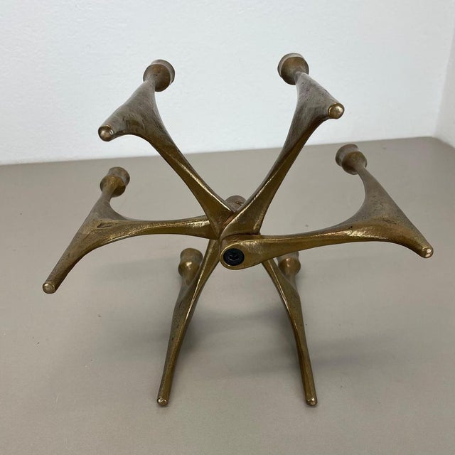 Large Mid-Century Modern Brutalist Bronze Candleholder from Michael Harjes, Germany, 1960 For Sale - Image 12 of 15