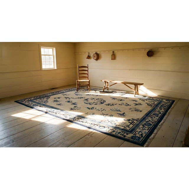 19th Century Chinese Ningxia Carpet ( 9'10" x 12' - 300 x 365 ) For Sale - Image 9 of 10