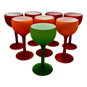 1950s Murano Satinato Goblets - Set of 8 - Attributed to Carlo Moretti