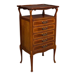 1910s Antique Edwardian English Music Cabinet