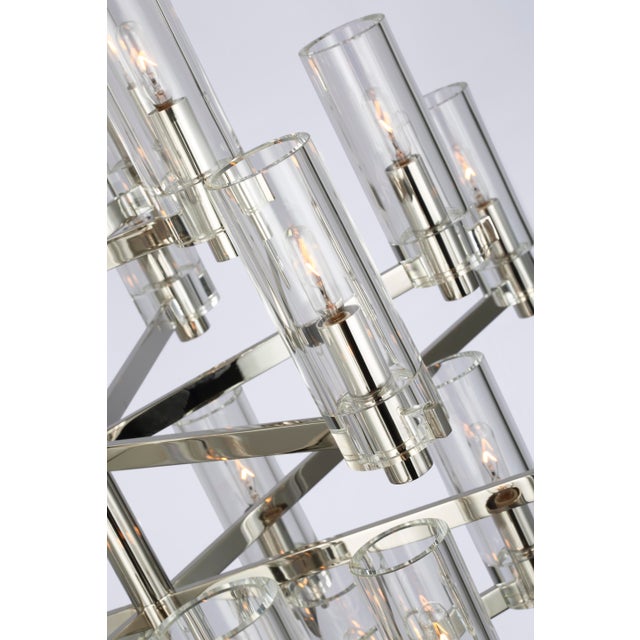 Modern Chapman & Myers for Visual Comfort Signature Sonnet Large Chandelier in Polished Nickel with Clear Glass For Sale - Image 3 of 4