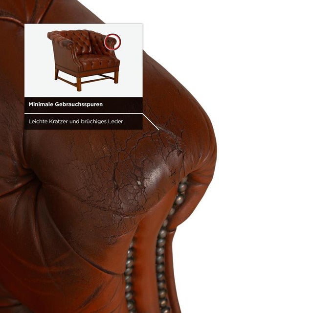Animal Skin Chesterfield Club Chair in Leather For Sale - Image 7 of 15