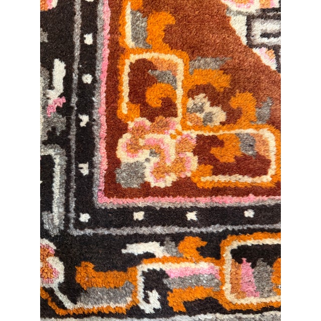 Antique Chinese Square Rug With Floral Medallion 2' X 2'2" For Sale - Image 14 of 16