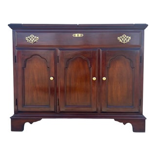 Vintage Statton Oldtowne Cherry Flip Top Server Cabinet For Sale