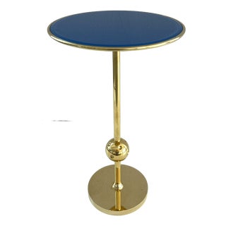 Italian Side Table in Brass and Blue Glass by Osvaldo Borsani for Atelier Borsani Varedo, 1950s For Sale