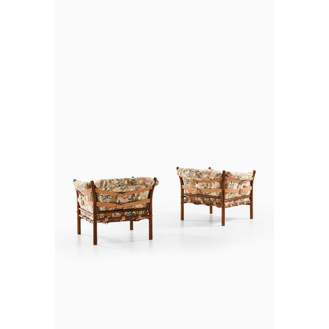 Wood Indra Easy Chairs in Beech, Brass and Leather by Arne Norell, 1970s, Set of 2 For Sale - Image 7 of 10