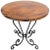 Hammered Coper Top Wrought Iron Base Round Dining Dinette Cafe Table For Sale - Image 11 of 11