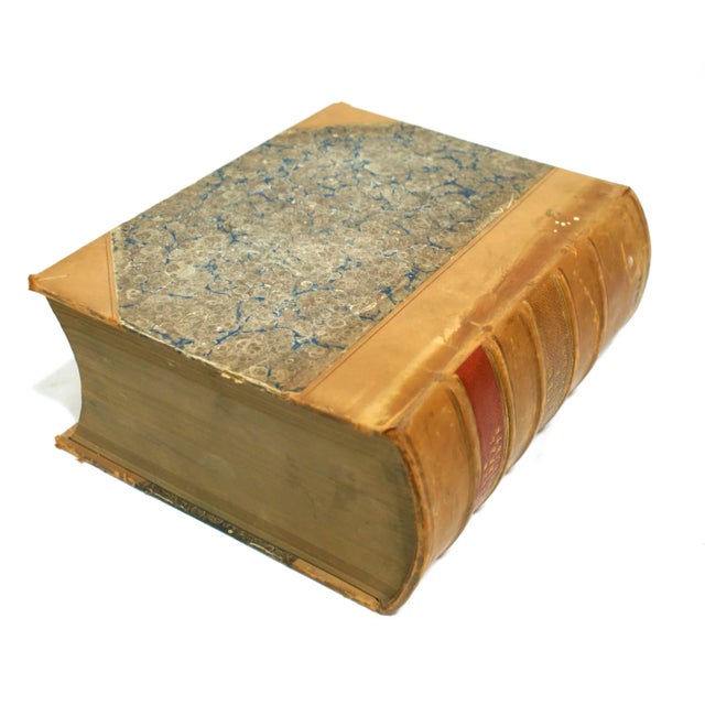 1910s Antique Tan Leather Marble Paper Common Law Journal Book London 1914 For Sale - Image 5 of 11