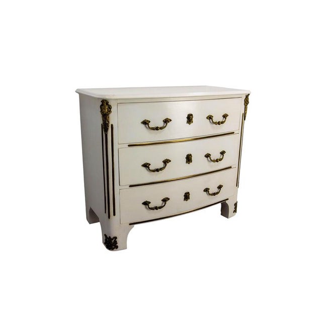 French elm chest of drawers from the 1960 years. In the 1990's, this commode was carefully renovated and then painted...