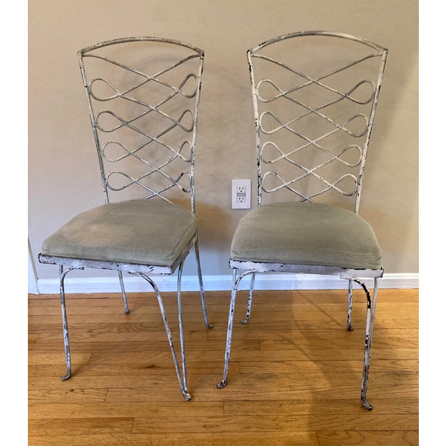 1960s Metal Chairs in the Style of René Prou, Set of 4 Paris Seating For Sale - Image 12 of 13