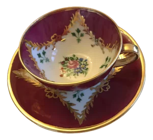 Porcelain Cup and Saucer from Bavaria, 1950s, Set of 2