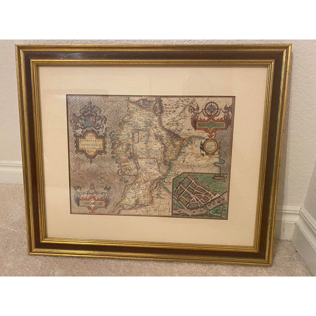 Sand Late 20th Century Exquisite Ethan Allen “British Country Map” Matted and Framed "Mint" Condition For Sale - Image 8 of 11
