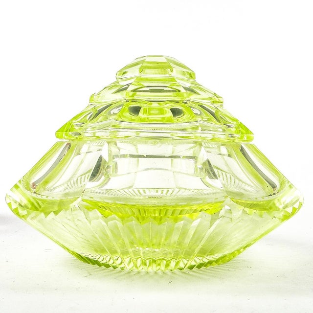 Art Deco Candyer from Zawiercie Glassworks, 1950s For Sale - Image 4 of 15