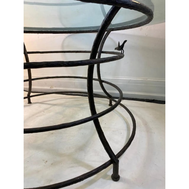 Diego Giacometti 1970s Monumental Giacometti Style Brutalist Bronze Owl & Bird Dining Table For Sale - Image 4 of 10