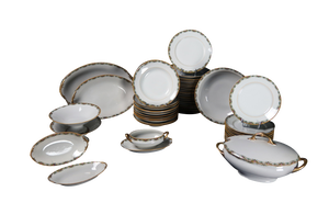 Table Service in Limoges Porcelain by Betoule et Legrand, 1890s, Set of 57