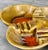 Ceramic Mid-Century Atomic Orange & Gold Porcelain Sculpted Clover Cigar Ashtray For Sale - Image 7 of 10