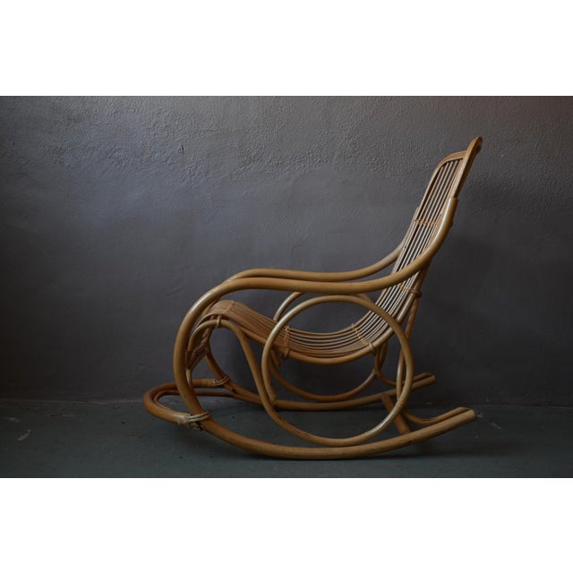 Vintage Rattan Rocking Chair, 1960s For Sale - Image 3 of 13