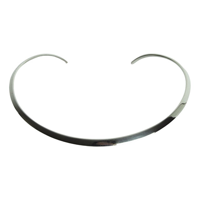 Danish Modern Sterling Silver Collier Necklace by N.E. From, 1960s For Sale