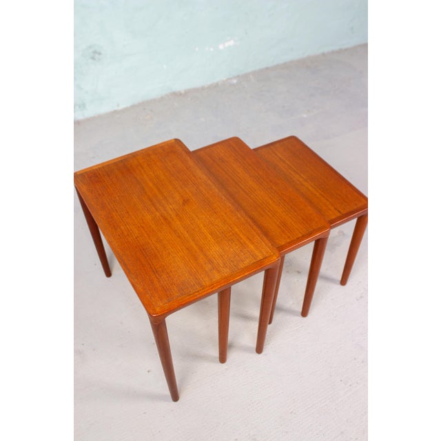Vintage Danish Bramin Nesting Tables in Teak by H.W. Klein for Bramin, 1960s, Set of 3 For Sale - Image 11 of 15