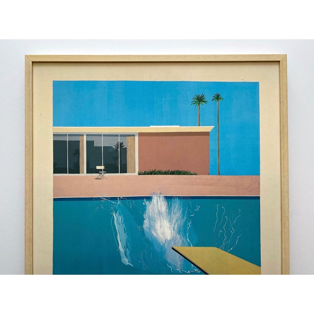 This David Hockney rare vintage 1988 lithograph print custom framed iconic Metropolitan Museum of Art exhibition poster "...