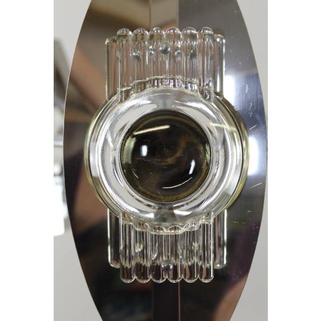 Optical glasses attached to metal blades amplify the light. High quality finish. 6-flame E14, bright chrome finish! This...