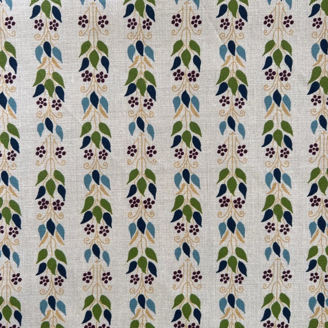 Alex Conroy Roman Stripe Floral 100% Linen Fabric