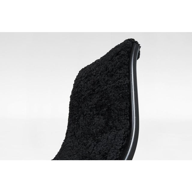 Set of Vintage Black Sheepskin Lamino Lounge Chair and Ottoman by Yngve Ekström for Swedese For Sale - Image 5 of 7