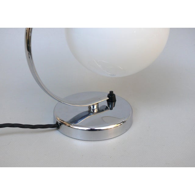 Vintage Art Deco Bedside Lamp with White Overlaid Glass Shade, Austria, 1930s For Sale - Image 15 of 18