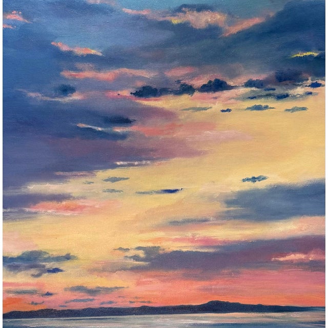 Sunset Channel Islands Santa Barbara Original Oil Painting 24x36 For Sale - Image 4 of 4