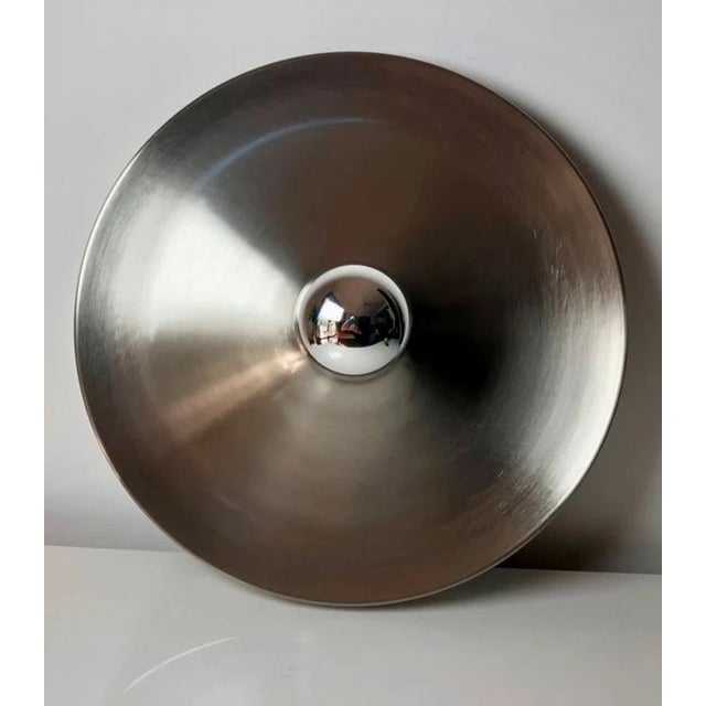 Mid-Century Modern Modernist Space Age UFO Disc Wall Light in Steel and Chrome, 1970s For Sale - Image 3 of 8