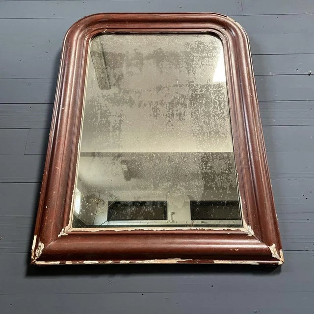 Large Burgundy Red Biedermeier Mirror For Sale - Image 9 of 18