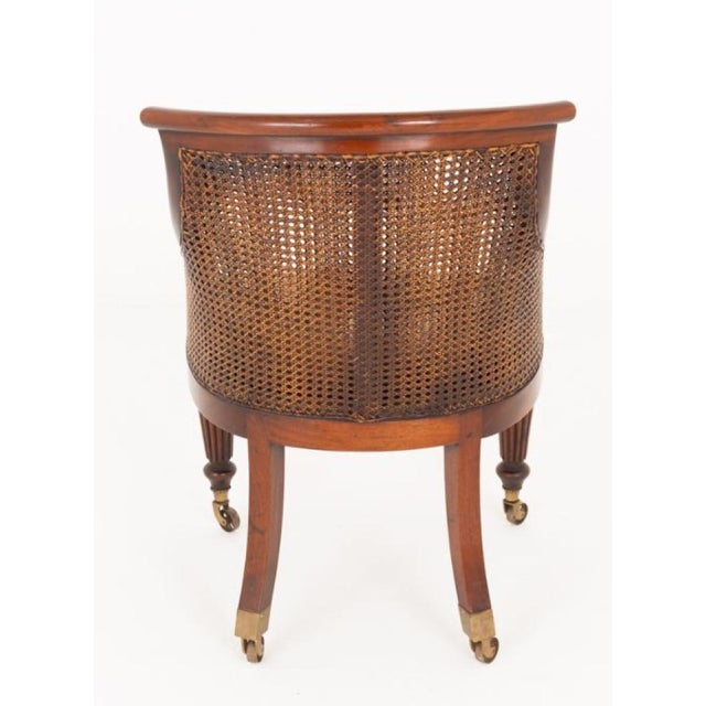 Regency Revival Desk Chair in Mahogany, 1920s For Sale - Image 4 of 6