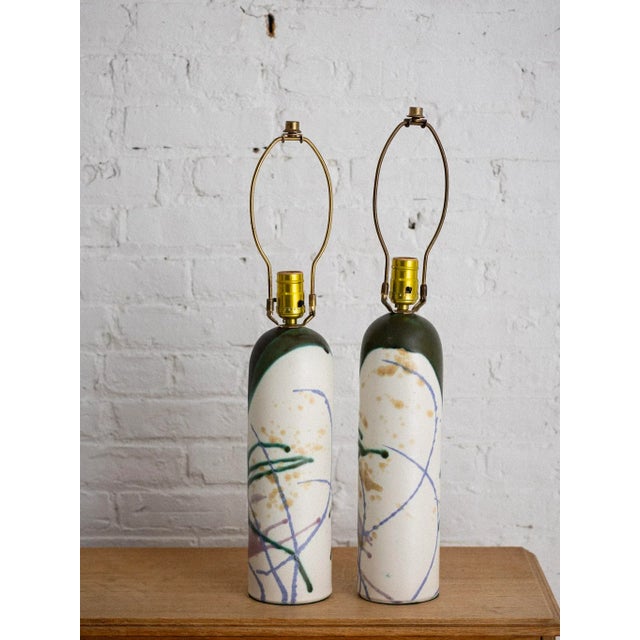 1980s Post Modern Studio Pottery Ceramic Lamp For Sale - Image 5 of 5