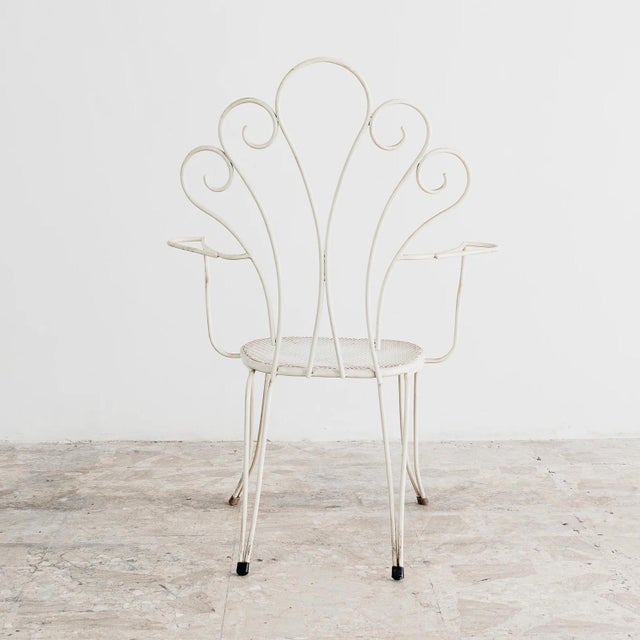 White Garden Armchairs in White Iron attributed to Lio Carminati, 1950s, Set of 4 For Sale - Image 8 of 13