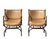 Metal Pair of Curule Leather and Brass Campaign Armchairs Styled After Steve Chase For Sale - Image 7 of 18