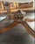 Pair of Vintage Baroque Style Carved Wood Armchairs With Floral Upholstery & Rust Seats For Sale - Image 4 of 12