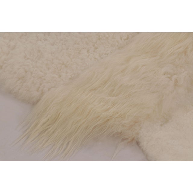 Rug & Kilim’s Sheepskin Multi-Pelt Fur Rug in Cream White Tones For Sale In New York - Image 6 of 7