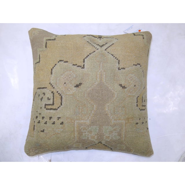 Zabihi Collection Vintage Oushak Rug Pillow For Sale - Image 4 of 5