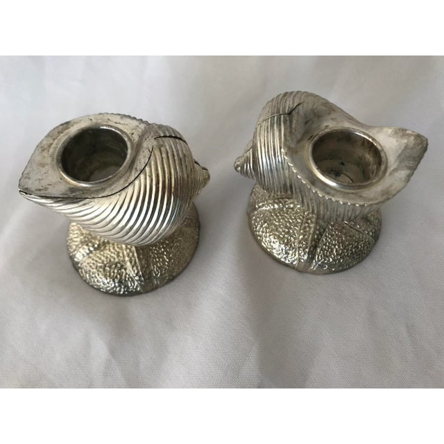 Silver Towle Silver Sea Shell and Sand Dollar Shaped Candle Holders - a Pair For Sale - Image 8 of 9