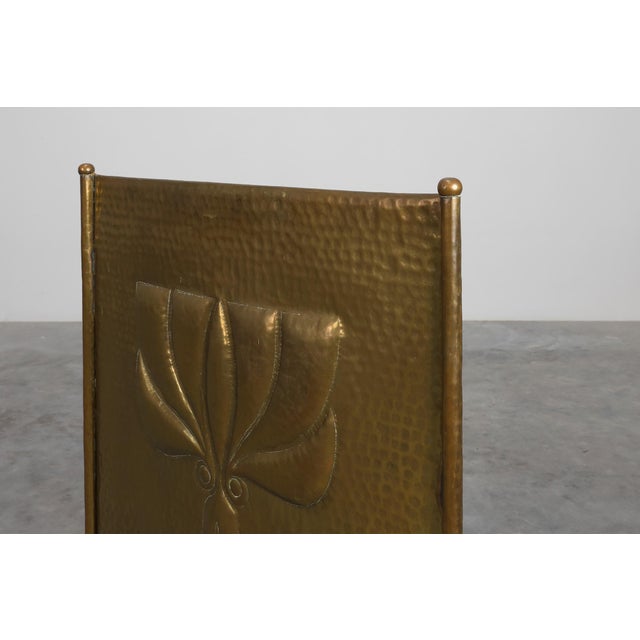 Art Deco Hammered Copper Fireplace Screen, France, 1920s For Sale - Image 3 of 12