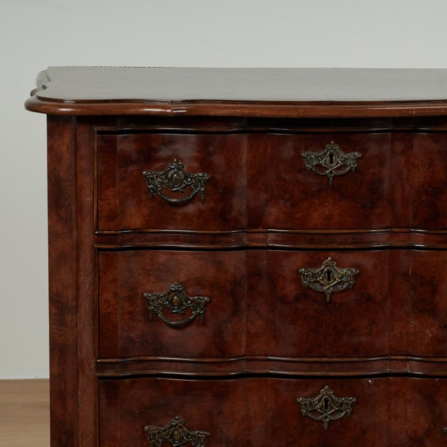 Victorian Antique Dutch Burled Wood Commode or Chest For Sale - Image 3 of 17