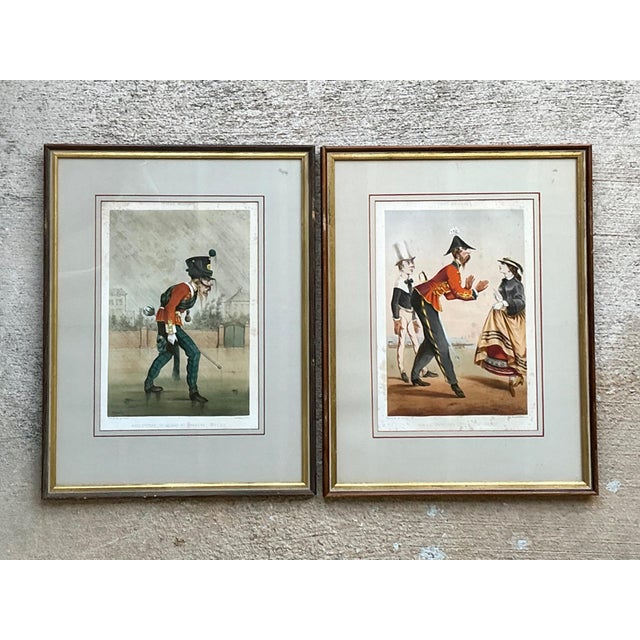 Antique Framed Military Caricature Prints - Pair For Sale - Image 14 of 14