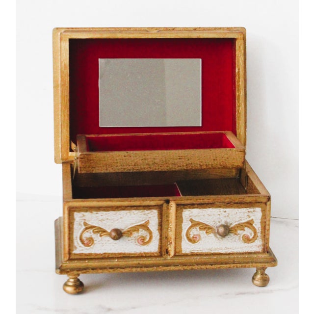 Timeless Italian Florentine musical jewelry box. Music box plays a romantic melody "Somewhere my Love" at the turn of a...