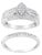 .925 Sterling Silver 1/2 Cttw Round and Baguette-Cut Diamond Engagement Bridal Set (I-J Color, I1-I2 Clarity) - Size 5 For Sale
