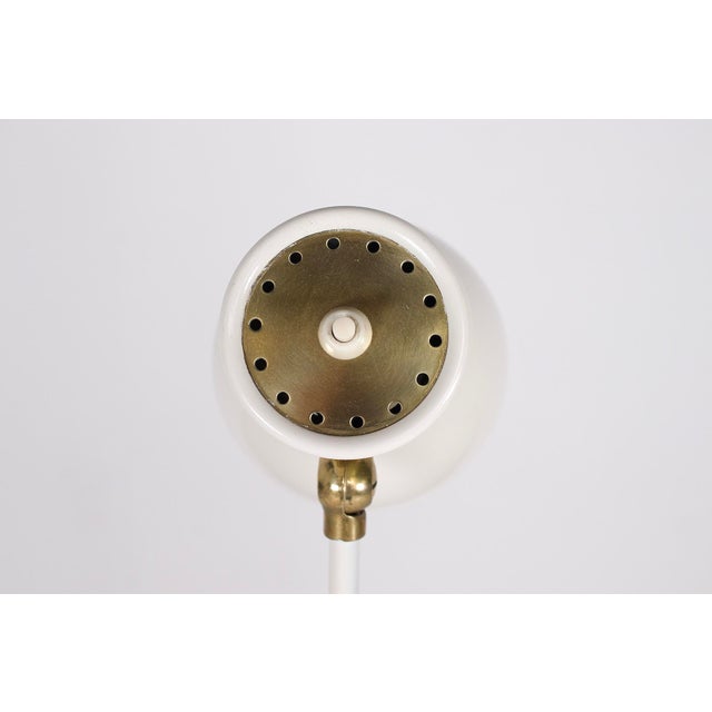 1950s Floor Lamp in Brass and Lacquered Metal, Switzerland, 1950s. For Sale - Image 5 of 7