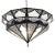 Vintage hand cut metal work chandelier with white frosted glass. Low profile makes this lamp useful for low ceilings. Each...