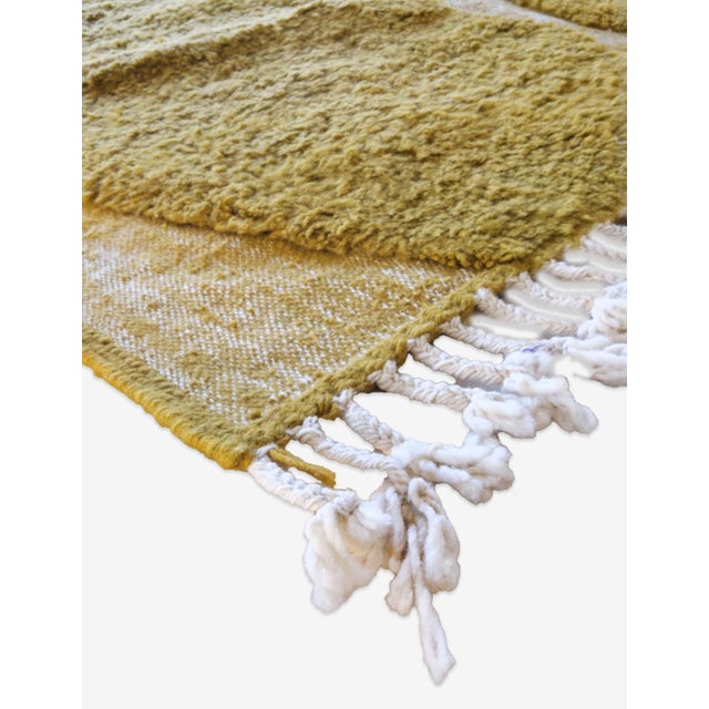 Chartreuse Handwoven Moroccan Modern Wool Rug - 9.8 X 7.7 Ft For Sale - Image 8 of 8