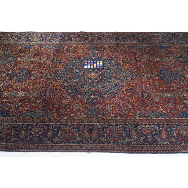 Antique Mohtasham Kashan Rug 4'2'' X 6'7'' For Sale - Image 9 of 10