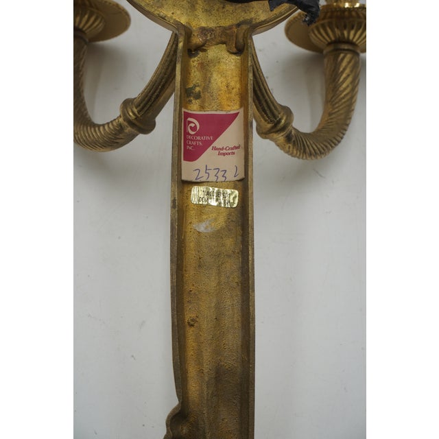 1980s Pair of Decorative Crafts Electric Wall Sconces For Sale - Image 10 of 10